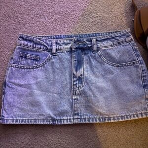 SHEIN Light Blue Denim Mini Skirt